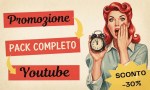 Pack Silver YouTube: promozione con 20.000 views, 300 like, 200 iscritti e 5 commenti, sconto 30%
